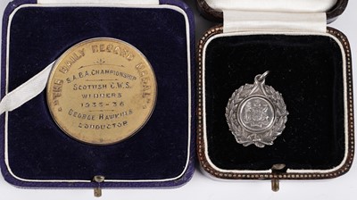 Lot 1471 - George Hawkins Colliery Band Conductor pocket watch and medals