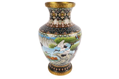 Lot 291 - A Chinese cloisonné enamel vases