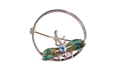 Lot 750 - A silver and enamel Arts and Crafts brooch