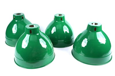 Lot 374 - A set of four industrial style lampshades