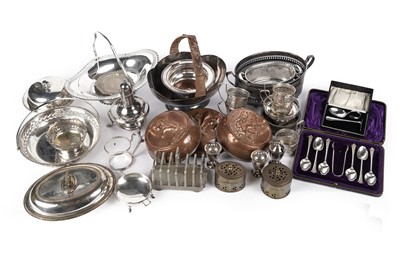 Lot 217 - A selection of early 20th Century and later silver plated and other wares