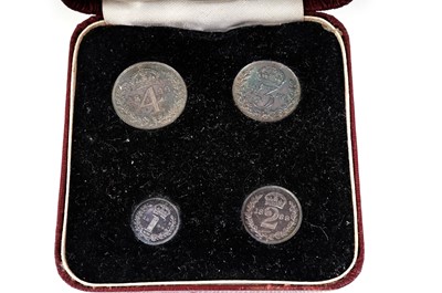 Lot 1291 - A Victorian four-coin Maundy Money set