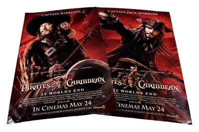 Lot 1384 - Six movie posters for Pirates of the Caribbean