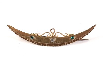 Lot 676 - An Edwardian crescent moon brooch