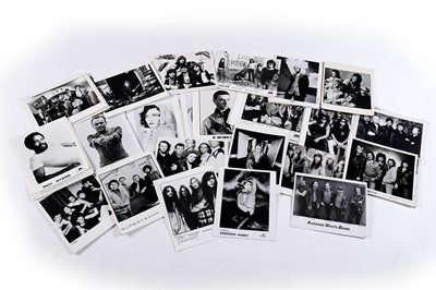 Lot 1416 - Record label promotional black and white photographs of bands and musicians