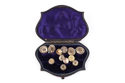 Lot 702 - A selection of gold-coloured metal cufflinks and dress shirt studs