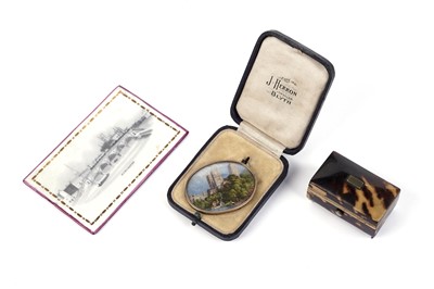 Lot 706 - A 19th Century miniature picture of Durham; and other items