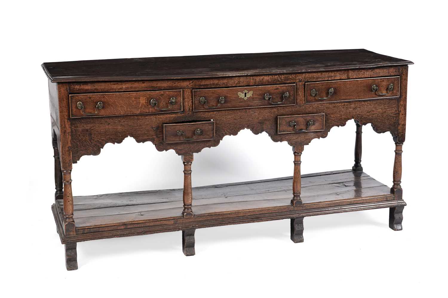 Lot 767 - A George III oak dresser base