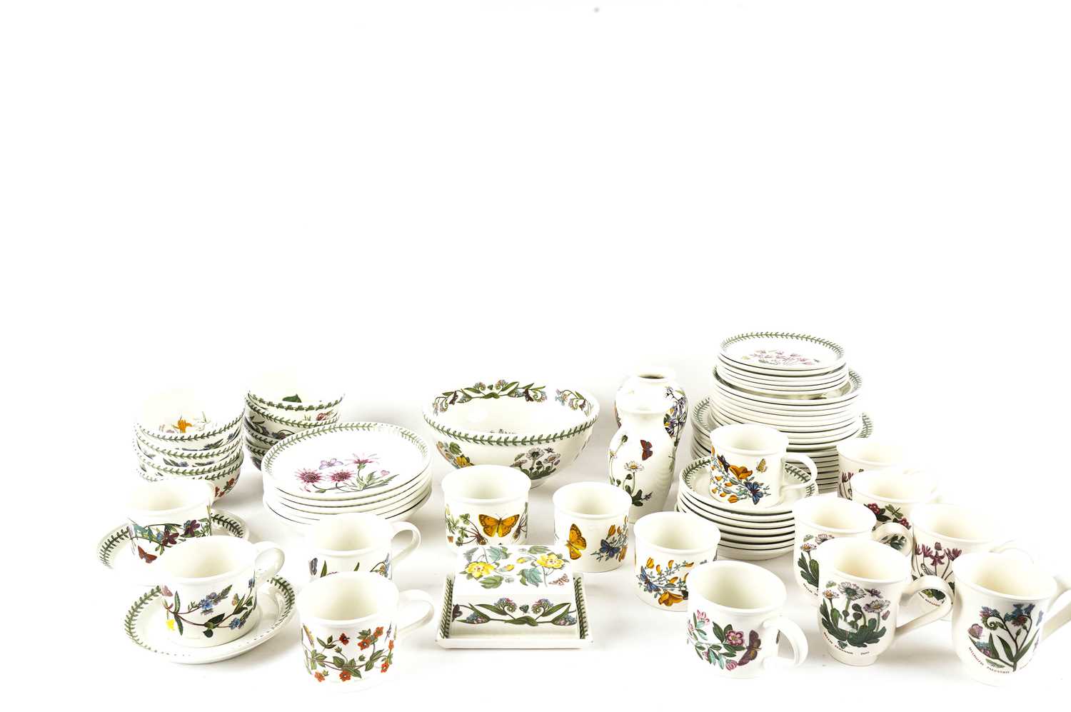 Lot De 6 Bols Empilables Portmeirion Botanic Garden | Diamètre 14 Cm | Faïence Anglaise | Micro-ondes, Lave-vaisselle, Four (170°C)