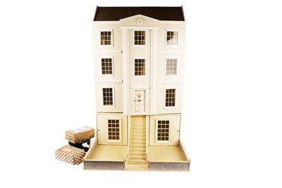 Lot 639 - A Georgian style four storey dolls house