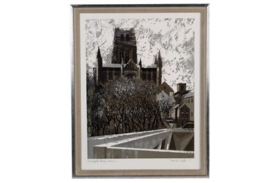 Lot 255 - Norman Wade - Kingsgate Bridge, Durham | limited edition linocut