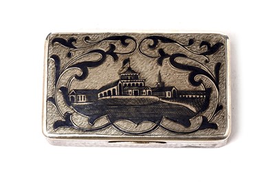 Lot 1661 - A mid-19th Century Russian silver and niellowork snuff box