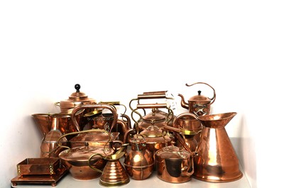 Lot 365 - A selection of 19th Century and later copper ware