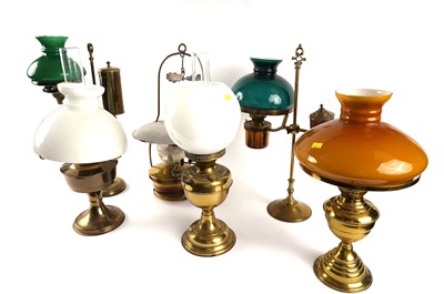 Lot 378 - Late 19th/early 20th Century and later brass oil lamps