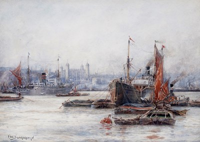 Lot 34 - Frederick William Scarborough - On The Thames | watercolour
