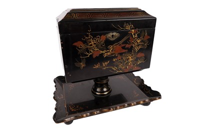 Lot 273 - A late 19th Century Japanese lacquered tea caddy raised on a rectangular base