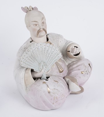 Lot 206 - A pair of German bisque figures with another nodding head figure