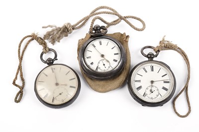 Lot 407 - Three Victorian silver open face pocket watches