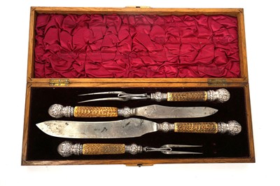 Lot 786 - A Victorian carving set