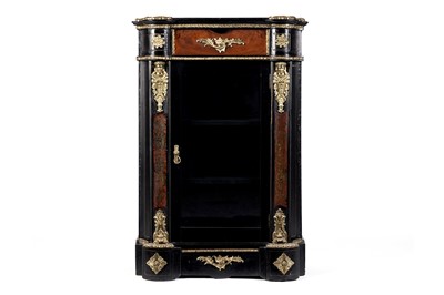 Lot 769 - A 20th Century Boulle style ebonised pier cabinet