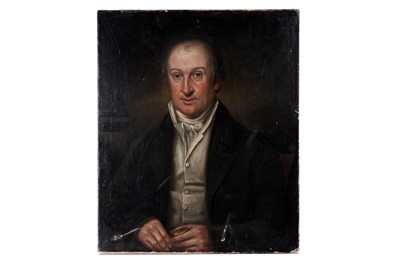 Lot 109 - Early 19th Century English School - Portrait of a gentleman holding a snuff box | oil