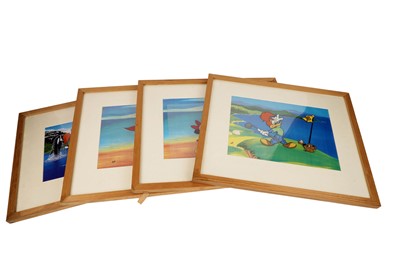 Lot 981 - Four framed cartoon serigraphs