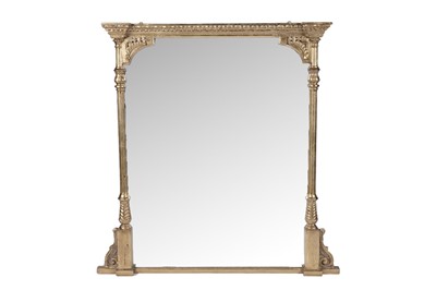 Lot 716 - A 19th-century giltwood and gesso overmantel mirror