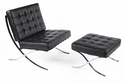 Lot 46 - After Mies van der Rohe: a reproduction ‘Barcelona’ chair and ottoman