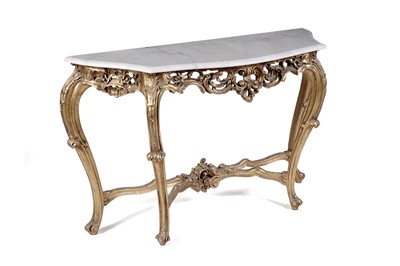 Lot 772 - An early 20th Century giltwood marble topped console table