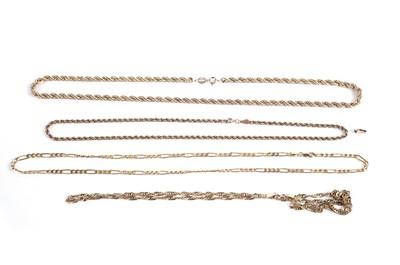 Lot 390 - Four gold necklaces