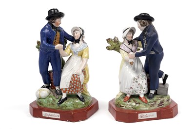 Lot 463 - A pair of early 19th Century Staffordshire pearlware figures