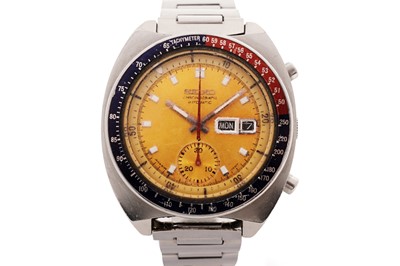 Lot 220A - Seiko 'Pogue': a stainless steel cased chronograph wristwatch