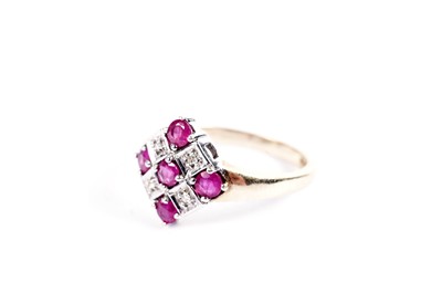 Lot 846 - An Art Deco style ruby and diamond dress ring