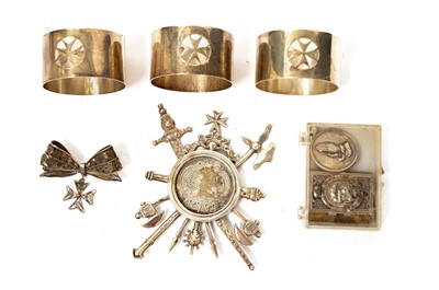 Lot 828 - A collection of Maltese interest items: including a Grand Masters coin