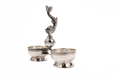 Lot 830 - A Continental silver bon bon dish