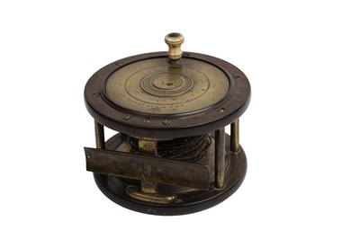 Lot 1822 - An early Victorian mahogany and brass salmon fishing reel