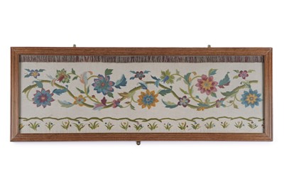 Lot 235 - A framed crewel work panel