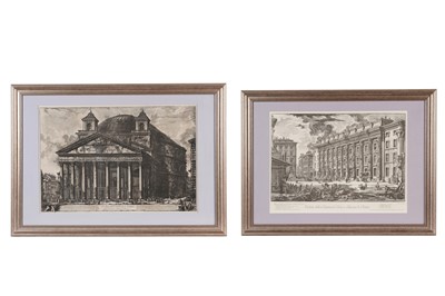 Lot 198 - After Giovanni Battista Piranesi - Veduta del Pantheon d'Agrippa; and a lithograph