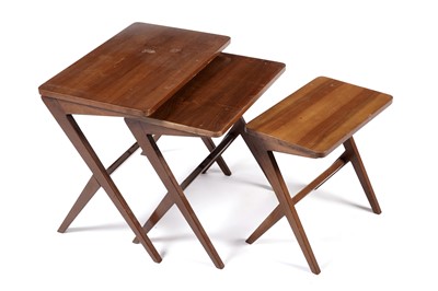 Lot 758 - A nest of three 'Walking' tables in the manner of Bengt Ruda