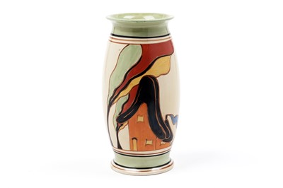 Lot 515 - A Clarice Cliff Bizarre Fantasque ‘Orange House’ pattern vase