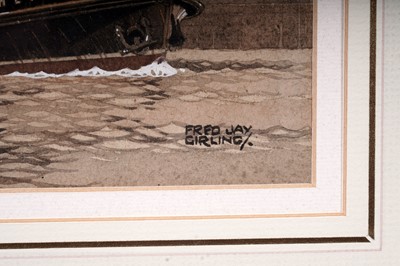 Lot 42 - Fred Jay Girling - HM King Steven | watercolour