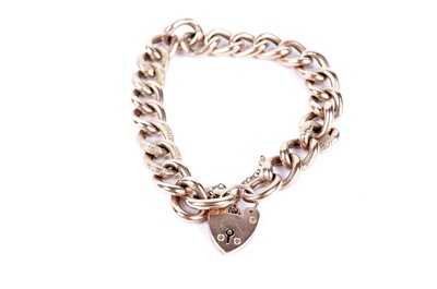 Lot 32 - A 9ct rose gold chain-link bracelet