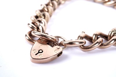 Lot 32 - A 9ct rose gold chain-link bracelet