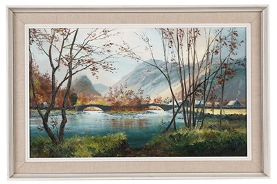 Lot 260 - Arthur Terry Blamires - The Bridges at Grange in Borrowdale | oil