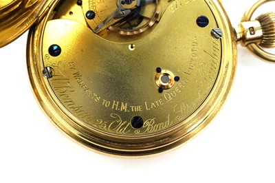 Lot 1059 - J.W. Benson Ltd, London: an 18ct yellow gold cased hunter pocket watch with a carousel movement