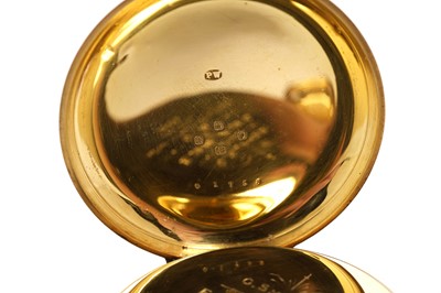 Lot 1059 - J.W. Benson Ltd, London: an 18ct yellow gold cased hunter pocket watch with a carousel movement