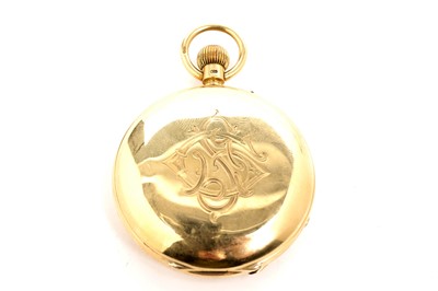 Lot 1059 - J.W. Benson Ltd, London: an 18ct yellow gold cased hunter pocket watch with a carousel movement