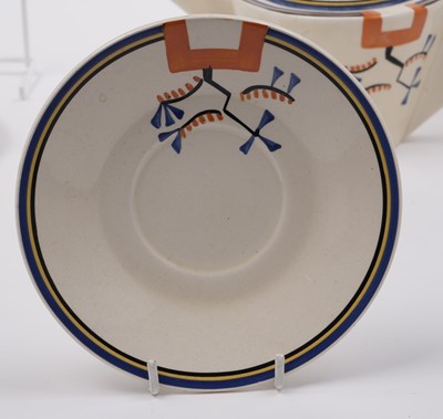 Lot 564 - A Clarice Cliff ‘Ravel’ pattern tea service