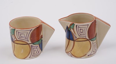 Lot 569 - A Clarice Cliff Fantasque ‘Melon’ pattern conical coffee service