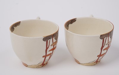 Lot 856 - A Clarice Cliff ‘Coral Firs’ Bonjour pattern coffee service